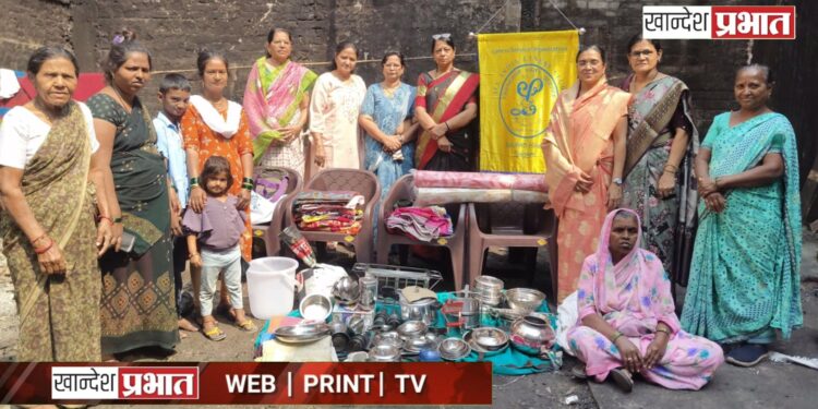 शॉर्ट सर्किटमुळे संसार खाक झालेल्या कुटुंबाला ‘लिनेस क्लब’चा मदतीचा हात