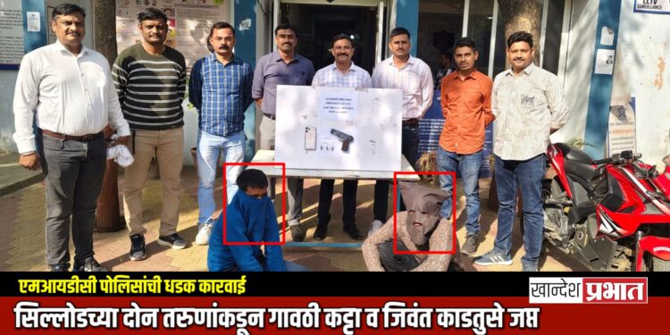 सिल्लोडच्या दोन तरुणांकडून गावठी कट्टा व जिवंत काडतुसे जप्त; एमआयडीसी पोलिसांची धडक कारवाई