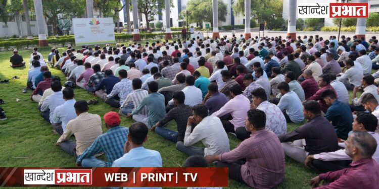 सामूहिक जपातून घुमला विश्वशांतीचा मंत्र; जैन इरिगेशनच्या हजारो सहकाऱ्यांचा सहभाग