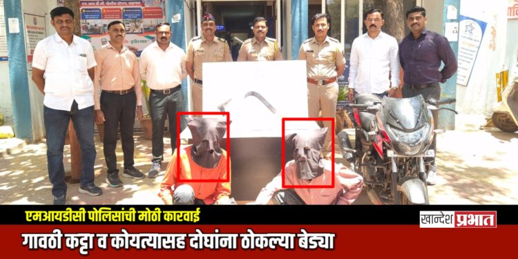 गावठी कट्टा व कोयत्यासह दोघांना ठोकल्या बेड्या; एमआयडीसी पोलिसांची मोठी कारवाई