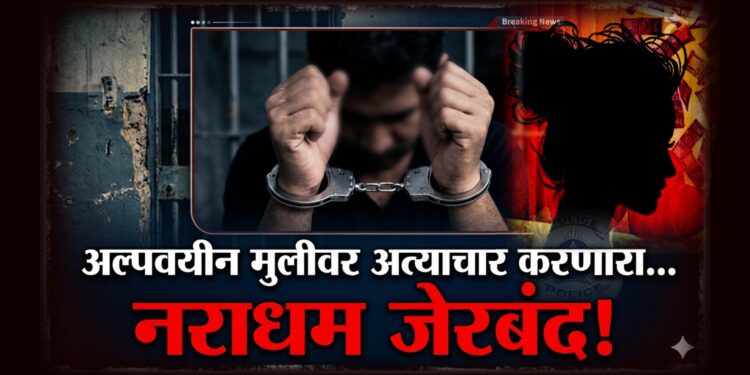 आईला जीवे मारण्याची धमकी देत अल्पवयीन मुलीवर अत्याचार; नराधम जेरबंद