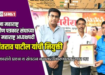 गर्जना महाराष्ट्र ग्रामीण पत्रकार संघाच्या उत्तर महाराष्ट्र अध्यक्षपदी वसंतराव पाटील यांची नियुक्ती