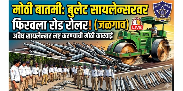 रस्ता सुरक्षा मोहीम: ‘कर्कश’ सायलेन्सरसह फॅन्सी नंबर प्लेट्सवर फिरवला रोड रोलर