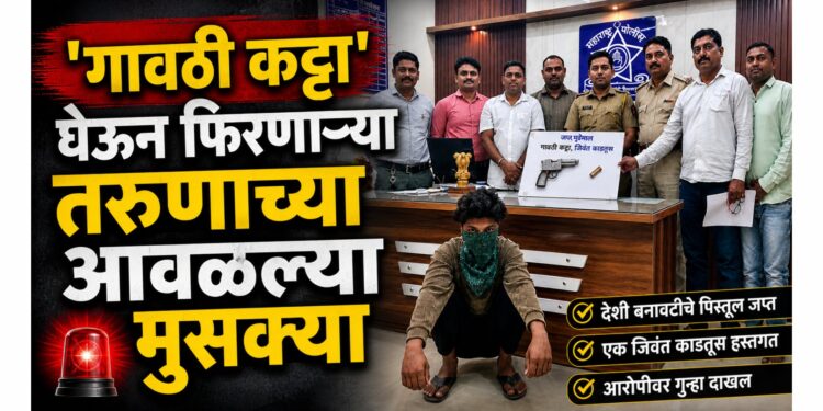 हळदी समारंभात ‘गावठी कट्टा’ घेऊन फिरणाऱ्या तरुणाच्या पोलिसांनी आवळल्या मुसक्या