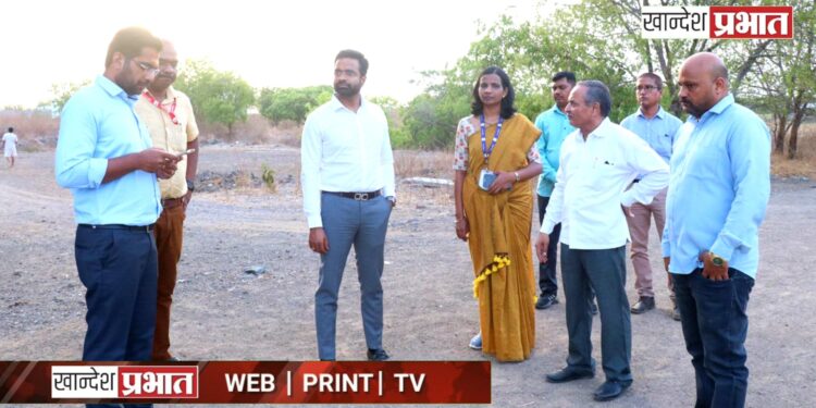 भडगाव तालुका क्रीडा संकुलांची व पिंपळगाव हरेश्वर मंदिर परिसराची जिल्हाधिकाऱ्यांकडून पाहणी