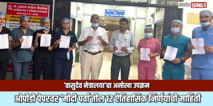 ‘वासुदेव नेत्रालया’चा अनोखा उपक्रम; ओपीडी पेपरवर ‘मोदी पर्वा’तील १२ ऐतिहासिक निर्णयांची माहिती