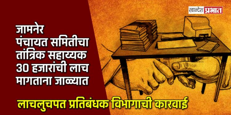 जामनेर पंचायत समितीचा तांत्रिक सहाय्यक ३० हजारांची लाच मागताना जाळ्यात