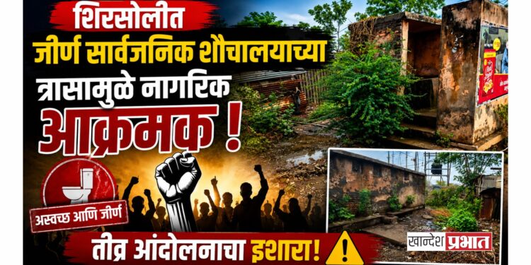 शिरसोलीत जीर्ण सार्वजनिक शौचालयाच्या त्रासामुळे नागरिक आक्रमक; तीव्र आंदोलनाचा इशारा