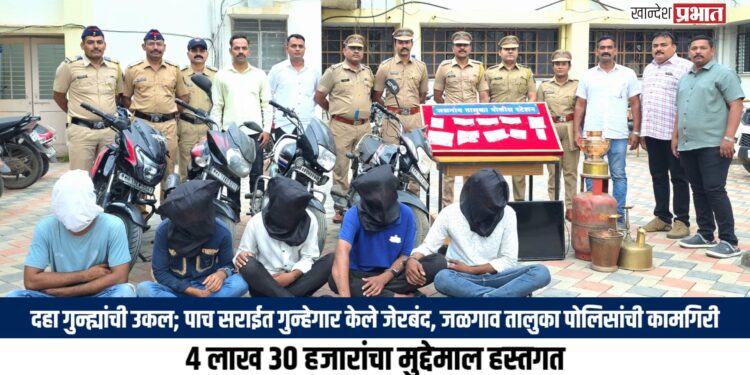 दहा गुन्ह्यांची उकल; पाच सराईत गुन्हेगार केले जेरबंद, ४ लाख ३० हजारांचा मुद्देमाल हस्तगत