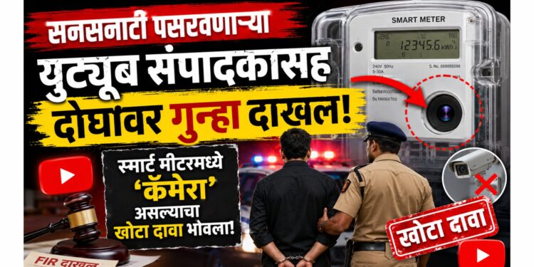 यूट्यूब चैनलच्या संपादकासह दोघांवर गुन्हा दाखल; स्मार्ट मीटरमध्ये ‘कॅमेरा’ असल्याचा खोटा दावा भोवला