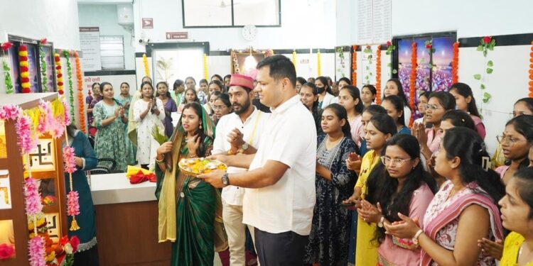 गोदावरी नर्सिंग वसतिगृहात श्री गणेश मूर्तीची प्राणप्रतिष्ठा उत्साहात; विद्यार्थिनींचा भक्तिभावाने सहभाग